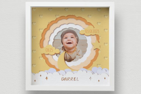 3D Baby Photo Frame Shadow Box SVG: A Unique Layered Gift
