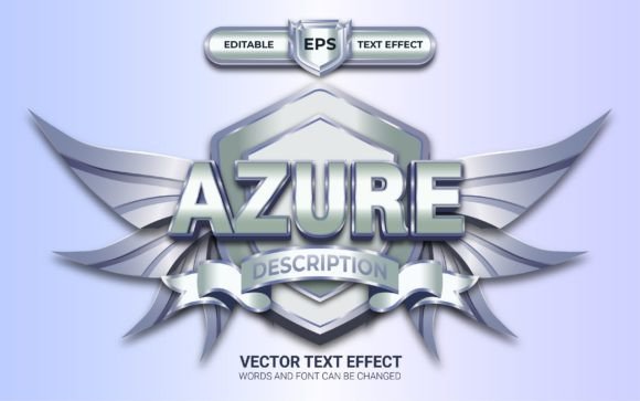 Azure Logo or Badge with Text Effect for Illustrator