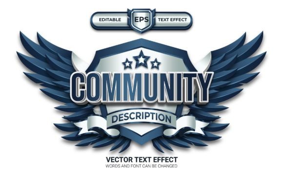 Community Esport Logo with Text Effect