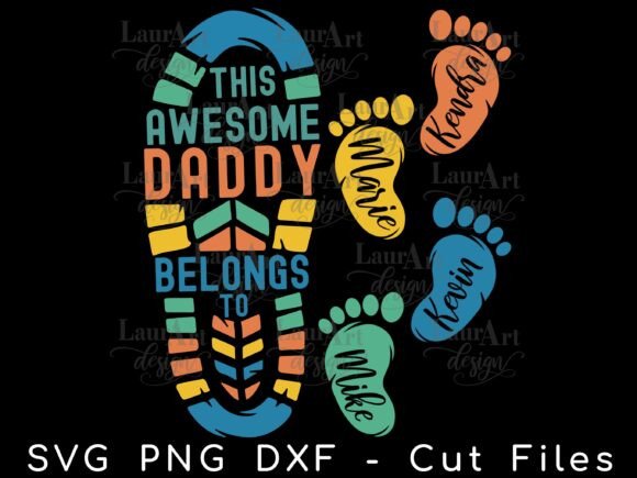 Dad Footprint This Awesome Grandpa: A Creative Digital Design Kit