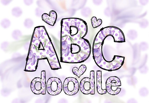Floral Letters Crocus Doodle Alphabet: Creative Font