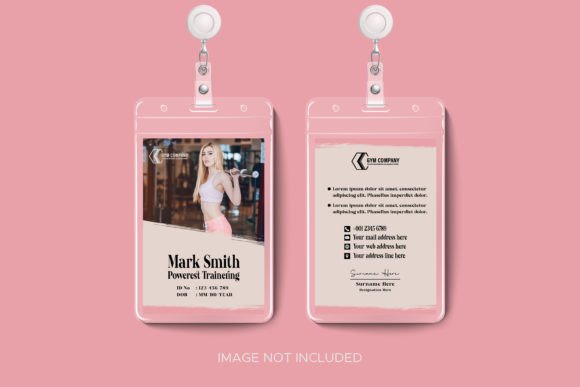 Gym and Fitness Woman Id Card Template