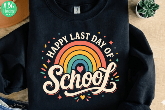 Happy Last Day of School Rainbow PNG: A Celebratory Design Asset