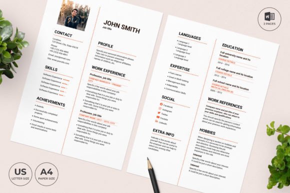 Steak House Resume Template CV: Modern & Professional Design
