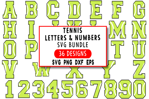 Tennis Letters and Numbers SVG: A Sporty Font for Active Designs