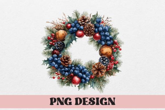 Watercolor Christmas Garland: Festive Digital Design Asset